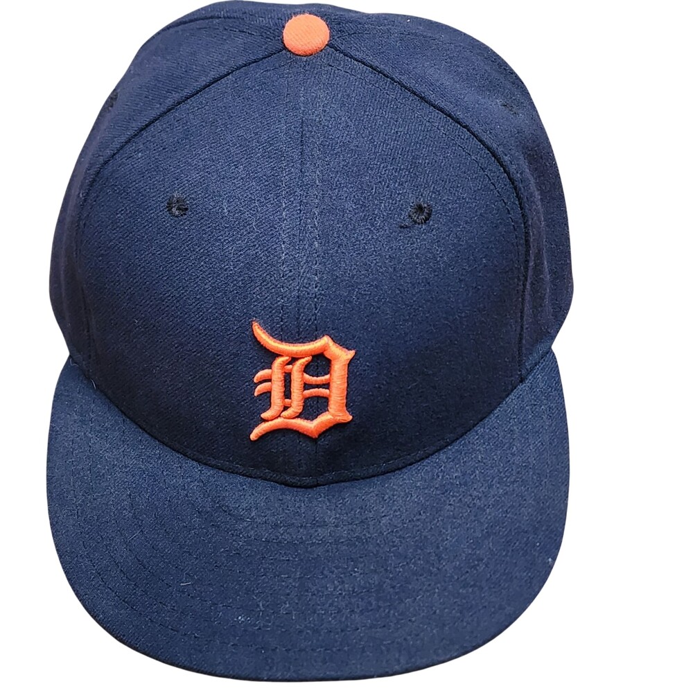 Detroit Tigers Hat Cap Fitted Mens 7 3/8 Blue MLB Baseball 59FIFTY New Era